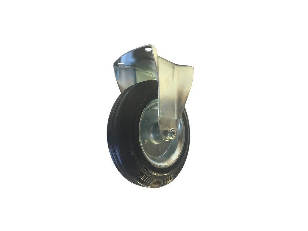Ρόδα μαύρη σταθερή 125x37,5mm, αντοχή 100Kg