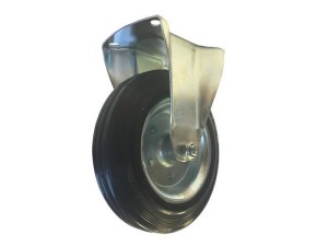 Ρόδα μαύρη σταθερή 125x37,5mm, αντοχή 100Kg