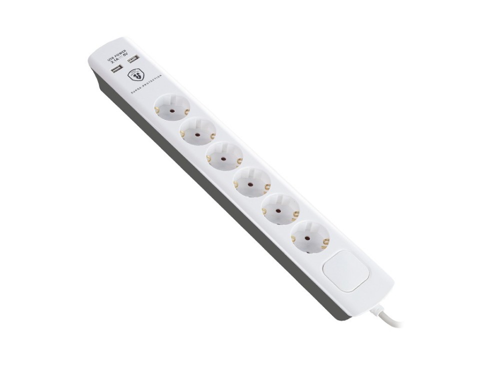 ΠΟΛΥΠΡΙΖΟ ΜΕ ΠΡΟΣΤΑΣΙΑ 6 ΘΕΣΕΩΝ 3m +2x USB